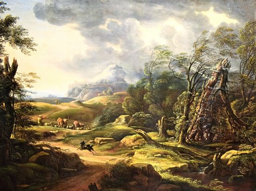 "Landscape with shepherd and herds" (The arrival of the storm)